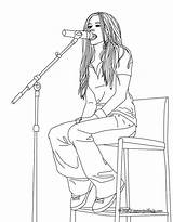 Avril Lavigne Cantando Microfono Cantora Hellokids Colorare Animados Visiter sketch template