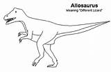 Allosaurus Coloring Kids Drawing sketch template