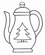 Coloring Teapot Pot Coffee Pages Printable Colouring Drawing Christmas Tea Clipart Cliparts Easy Color Kettle Template Outline Season Clip Google sketch template