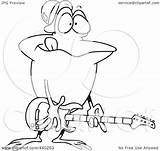 Guitarist Outline Frog Toonaday Royalty Illustration Cartoon Rf Clip Line 2021 sketch template