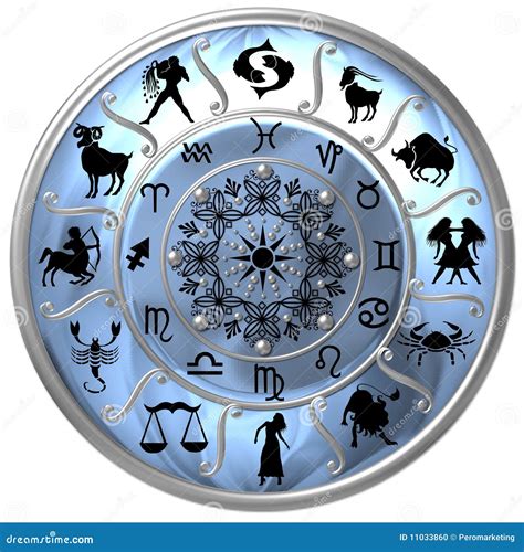 de blauwe schijf van de dierenriem met tekens stock illustratie illustration  tweeling