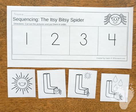 itsy bitsy spider sequencing  printable  printable templates