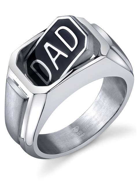 mens stainless steel diamond accent dad flip band mens ring