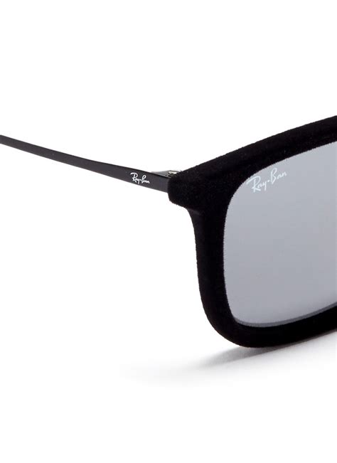 lyst ray ban chris velvet wire rim mirror sunglasses in black for men