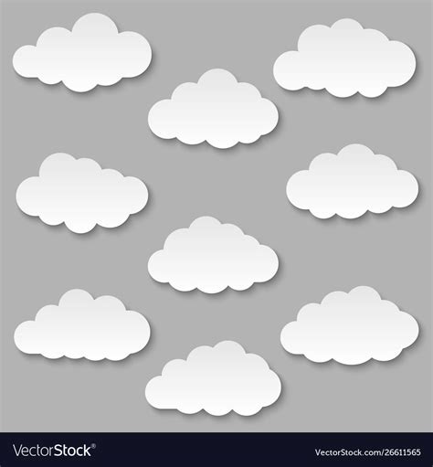 cut  paper clouds royalty  vector image
