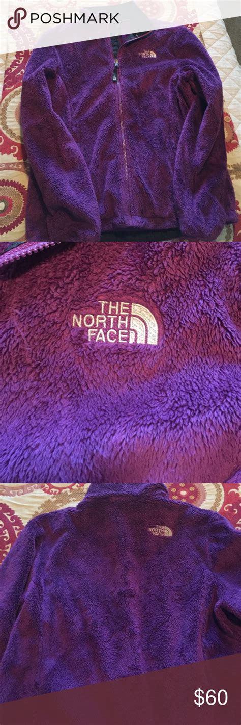 fuzzy people north face jacket zip up purple jacket good condition so
