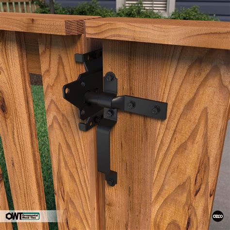 close    wooden fence   iron latch   side