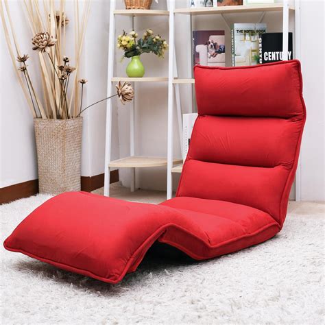 merax upholstered lazy sofa floor sofa chair folding sofa couch lounger red amazon ca home