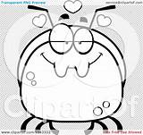 Pudgy Ant Infatuated Outlined Coloring Clipart Cartoon Vector Cory Thoman sketch template