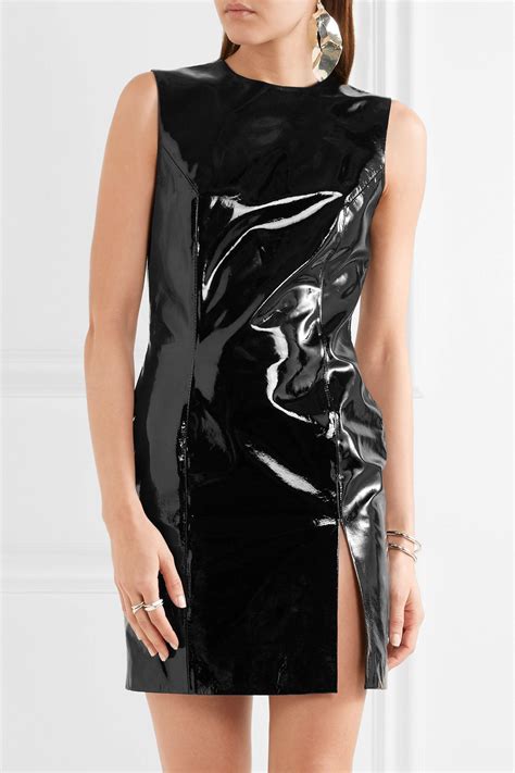 Topshop Unique Woman Patent Leather Mini Dress Black Lyst