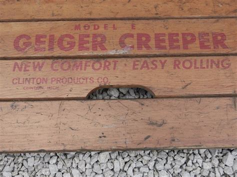 vintage geiger creeper model  clinton product wooden auto advertising