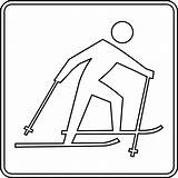 Cross Country Outline Skiing Clipart Clip Cliparts Etc Symbol Large sketch template