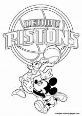 Coloring Pages Pistons Detroit Nba Disney Mickey Mouse Print Browser Window Basketball sketch template