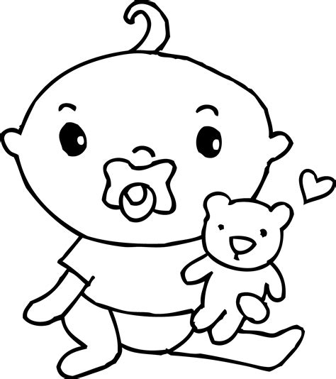 cute baby boy coloring page  clip art