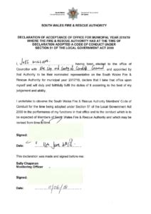 declaration  acceptance letter certify letter
