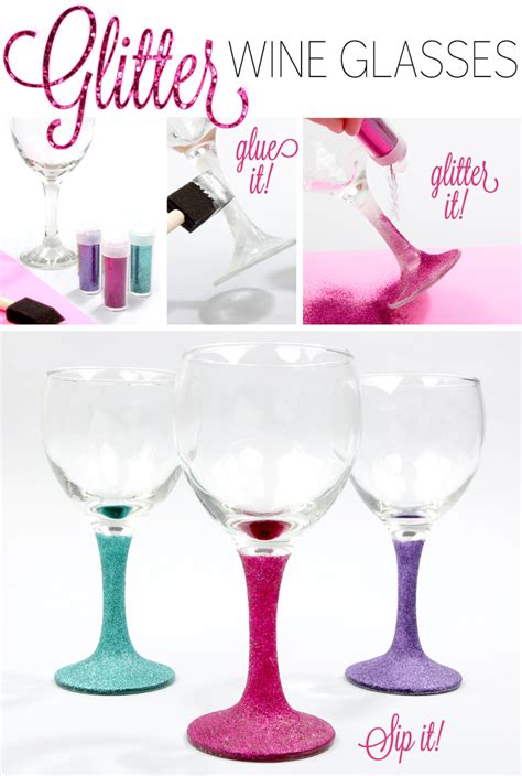 Diy Glitter Wine Glasses Fashion Blog