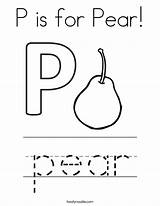 Pear Coloring Letter Preschool Pages Alphabet Twistynoodle Worksheets Noodle Built California Usa Choose Board Twisty sketch template