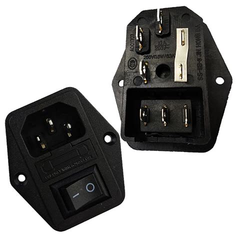 ac power outlet socket  pin iec  male power cord inlet socket receptacle connector