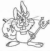 Bunny Halloween Coloring Pages Happy sketch template