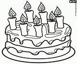 Birthday Candles Coloring Seven Cake Pages Gif sketch template