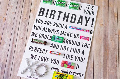 candy gram birthday card printable  arted