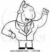 Businessman Ape Cartoon Waving Clipart Cory Thoman Outlined Coloring Vector 2021 sketch template