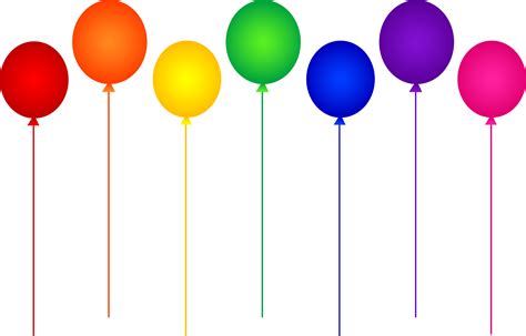 rainbow birthday party balloons  clip art