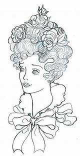 Coloring Pages Adults Sur Vintage Lady Adult Colouring Embroidery Woman Printable Broderie Tableau Choisir Un Color Victorian Carte Coloriage sketch template