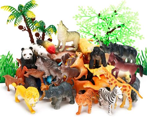 jungle animals figures  pcs mini realistic safari wild zoo plastic animals learning