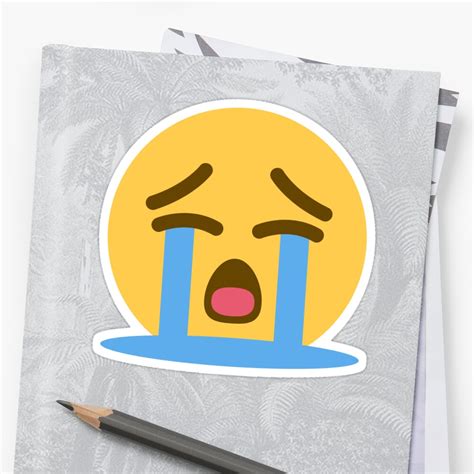 Loudly Crying Face Emoji Sticker By Winkham Redbubble