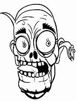 Coloring Zombie Clipart Halloween Pages Cartoon Face Scary Kids Clip Cartoons Ghost Colouring Drawing Cliparts Drawings Books Adult Kid Easy sketch template
