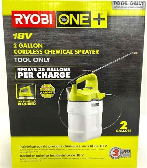 Ryobi One Chemical Sprayer 18 Volt Lithium Ion Cordless 2 Gallon Tool