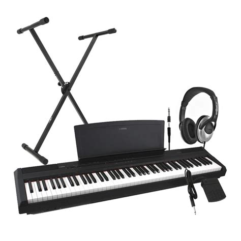 disc yamaha p digital piano black including stand  headphones  gearmusiccom