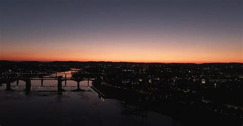 drone footage  city  night  stock video