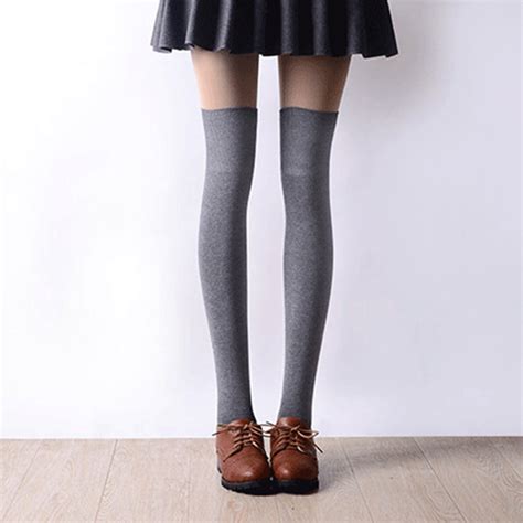 2016 new 3 colors fashion women s socks sexy warm thigh high over the knee socks long cotton