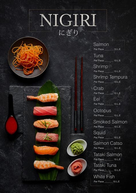 sushi town menu  behance