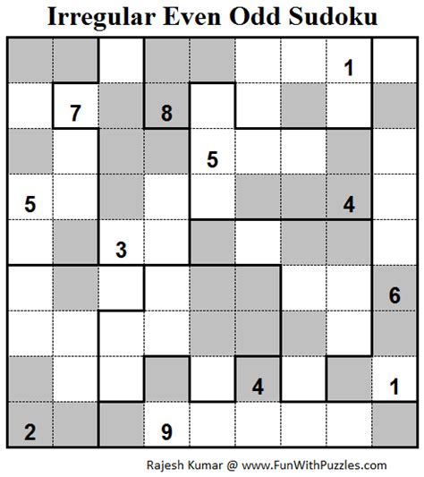 irregular  odd sudoku fun  sudoku