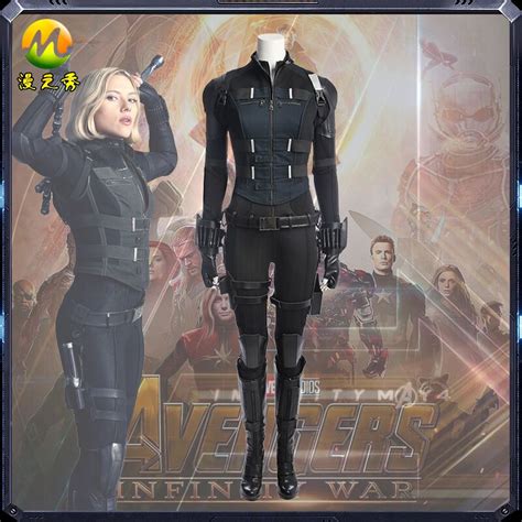 hot avengers infinity war black widow cosplay costume