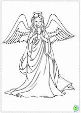 Angel Coloring Pages Dinokids Christmas Close Print Colouring Books Angels sketch template