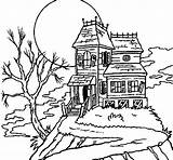 House Haunted Coloring Color Pages Print Casa Halloween Encantada sketch template