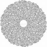 Mandala Forme Arrotondati Colorati Semplici Geometriche Angoli Astratta sketch template