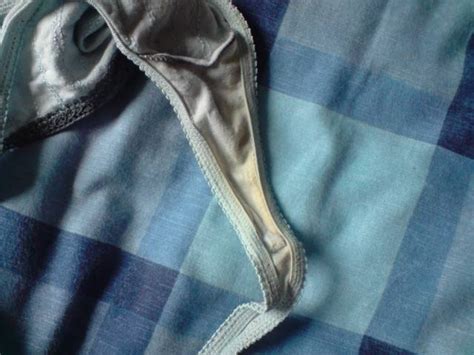 cum stained light blue thong years old and well worn for sale from