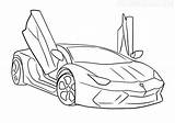Lamborghini Aventador sketch template