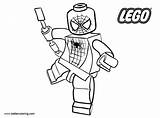 Coloring Pages Lego Spiderman Superhero Fighting Printable Print Kids Color sketch template