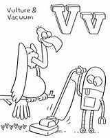 Coloring Vacuum Vulture Letter Pages Turkey Getcolorings Printable Learning sketch template