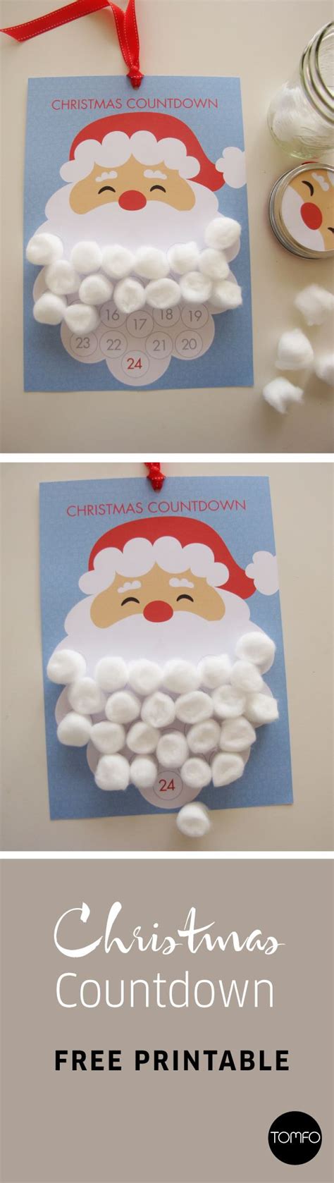 santa beard cotton ball countdown printable printable word searches