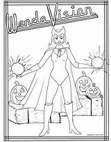 Wandavision Wanda Marvel Maximoff Scarlet Witch Desertchica Nostalgic sketch template