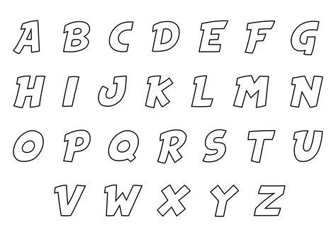 printable alphabet outlines     printablee