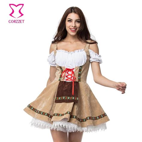 Plus Size Maid Fancy Dress Cosplay German Beer Girl Costume Sexy Dirndl