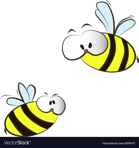 Funny Cartoon Bees Royalty Free Vector Image Vectorstock